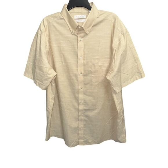 Gold Label XLT Shirt Tan Beige Cotton Non-Iron Performance Roundtree XL Tall - Picture 1 of 4